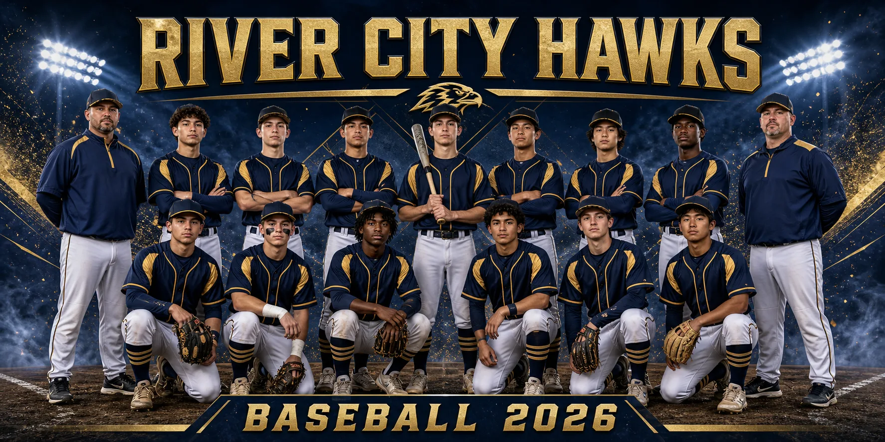 River City Hawks baseball team banner